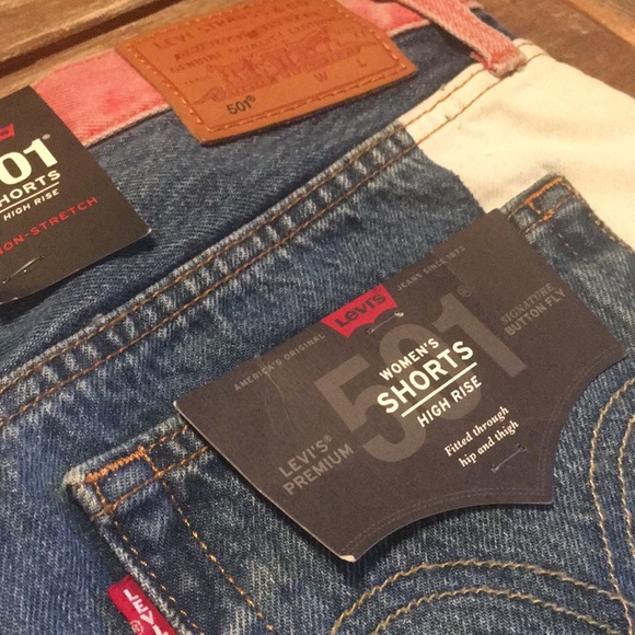 Dope denim high rise shorts 💛❤️💙 - Picture 5 of 5